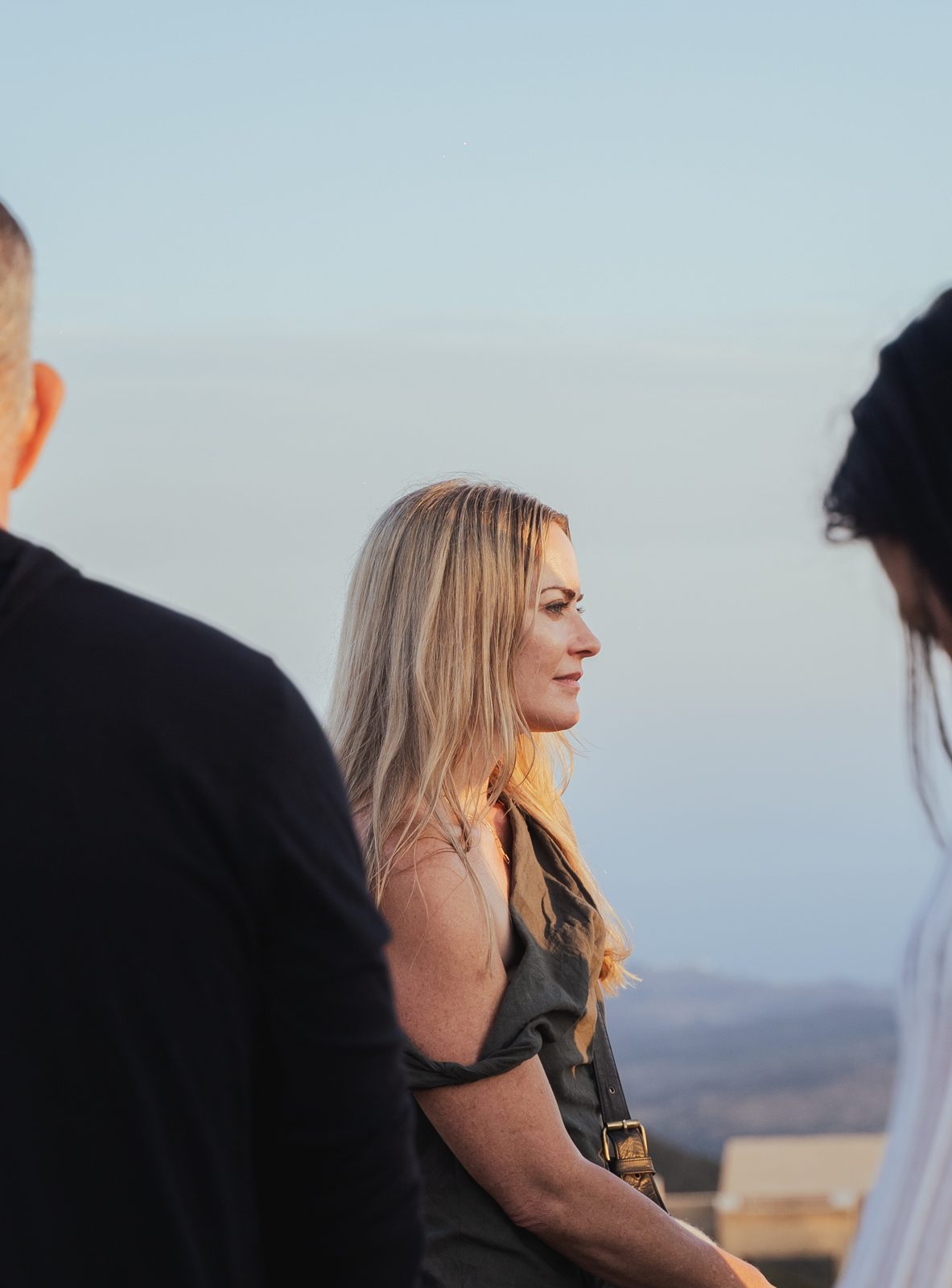 Guest at sunset during a community gathering